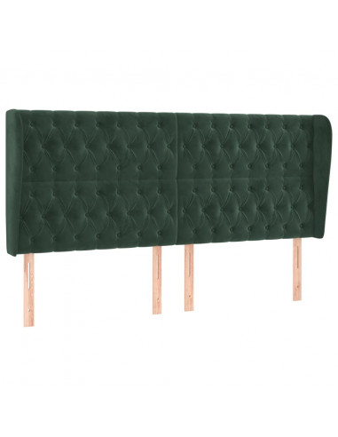 Testiera ad Orecchio Verde Scuro 183x23x118/128cm in Velluto