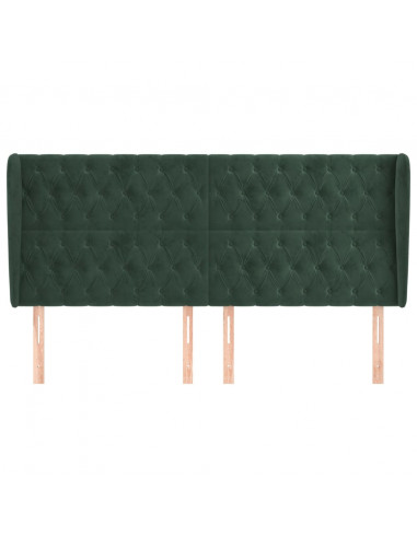 Testiera ad Orecchio Verde Scuro 183x23x118/128cm in Velluto