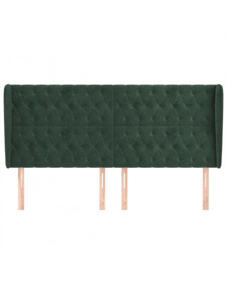 Testiera ad Orecchio Verde Scuro 183x23x118/128cm in Velluto