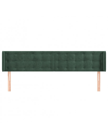 Testiera ad Orecchio Verde Scuro 183x16x78/88 cm in Velluto