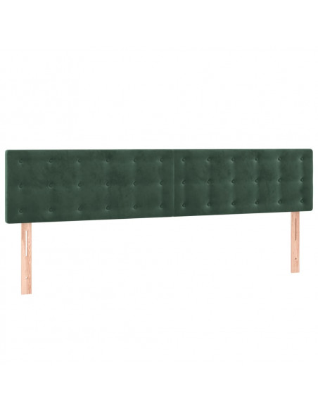 Testiera 2 pz Verde scuro 90x5x78/88 cm in Velluto