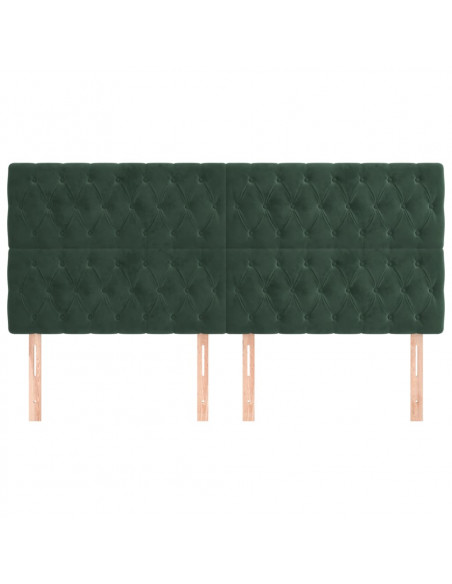Testiera 4 pz Verde scuro 90 x 7 x 78/88 cm in Velluto