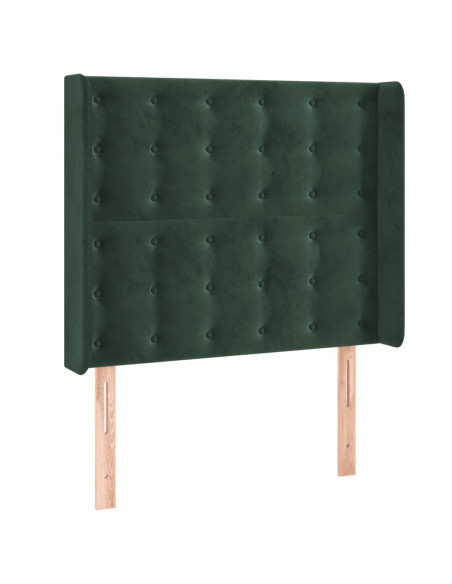 Testiera a LED Verde Scuro 93x16x118/128 cm in Velluto
