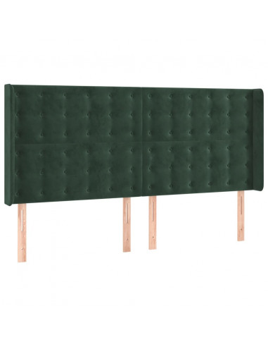 Testiera a LED Verde Scuro 183x16x118/128 cm in Velluto