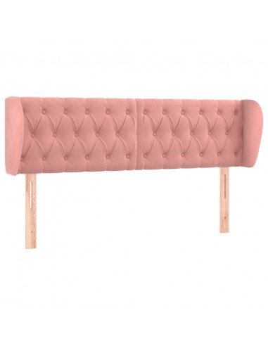 Testiera ad Orecchio Rosa 147x23x78/88 cm in Velluto