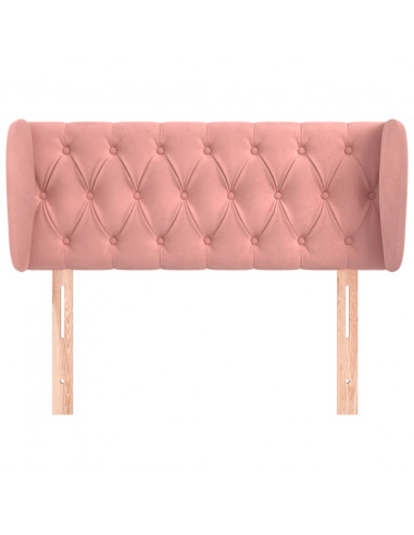 Testiera ad Orecchio Nera 93x23x78/88 cm in Velluto