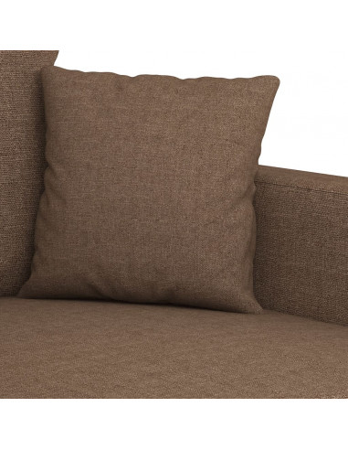 Set di Divani 2 pz con Cuscini Marrone in Tessuto