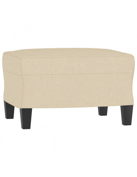 Set di Divani 3 pz con Cuscini Crema in Tessuto