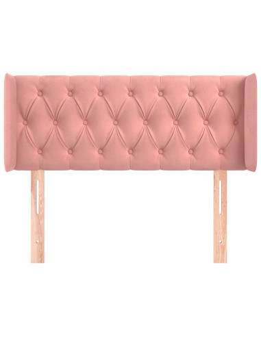 Testiera ad Orecchio Nera 93x16x78/88 cm in Velluto