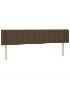 Testiera ad Orecchio Marrone Scuro 163x16x78/88 cm in Tessuto 2