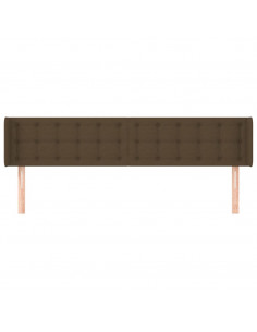 Testiera ad Orecchio Marrone Scuro 163x16x78/88 cm in Tessuto 2