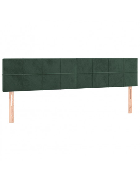 Testiera 2 pz Verde Scuro 80x5x78/88 cm in Velluto