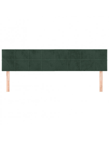 Testiera 2 pz Verde Scuro 80x5x78/88 cm in Velluto