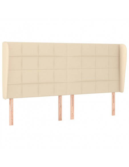 Testiera ad Orecchio Crema 163x23x118/128 cm in Tessuto