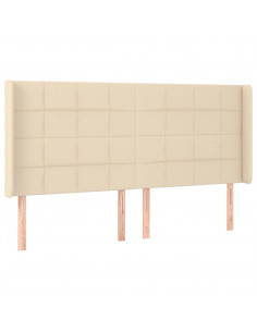 Testiera ad Orecchio Crema 163x16x118/128 cm in Tessuto 2