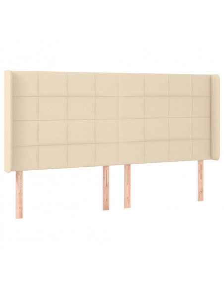 Testiera ad Orecchio Crema 163x16x118/128 cm in Tessuto