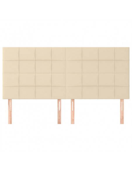 Testiera 4 pz Crema 80x5x78/88 cm in Tessuto