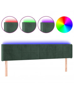 Testiera a LED Verde Scuro 163x16x78/88 cm in Velluto 2