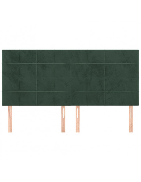 Testiera 4 pz Verde Scuro 80x5x78/88 cm in Velluto