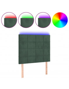 Testiera a LED verde Scuro 80x5x118/128 cm in Velluto 2