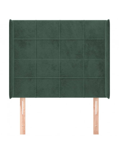 Testiera ad Orecchio Verde Scuro 83x16x118/128 cm in Velluto