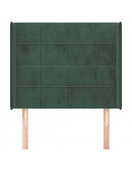 Testiera ad Orecchio Verde Scuro 83x16x118/128 cm in Velluto