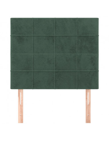 Testiera 2 pz Verde Scuro 80x5x78/88 cm in Velluto