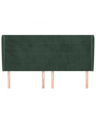 Testiera ad Orecchio Verde Scuro 163x23x118/128cm in Velluto