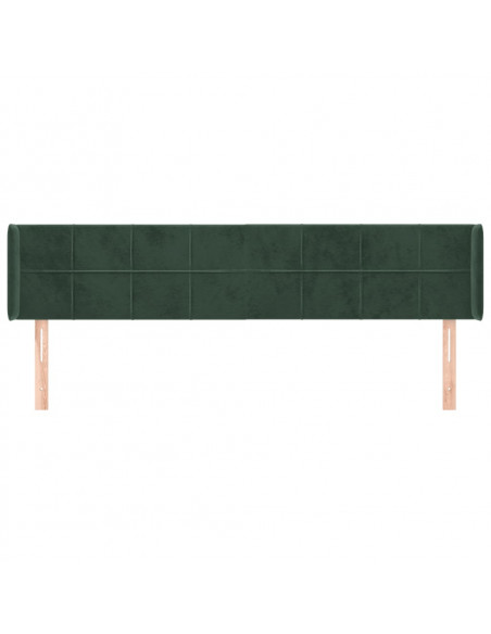Testiera ad Orecchio Verde Scuro 163x16x78/88 cm in Velluto