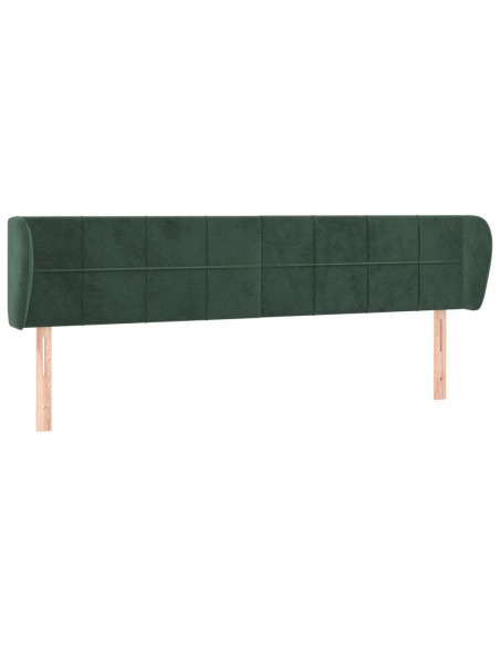 Testiera ad Orecchio Verde Scuro 163x23x78/88 cm in Velluto