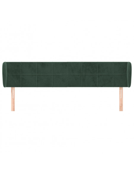 Testiera ad Orecchio Verde Scuro 163x23x78/88 cm in Velluto