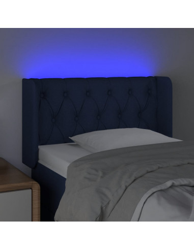 Testiera a LED Blu 83x16x78/88 cm in Tessuto