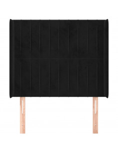 Testiera ad Orecchio Nera 83x16x118/128 cm in Velluto 2