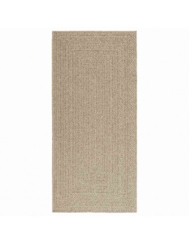 Tappeto ZIZUR Beige 100x200 cm Aspetto Iuta Interni ed Esterni
