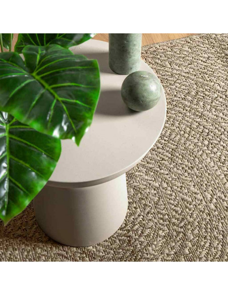 Tappeto ZIZUR Beige 140x200 cm Aspetto Iuta Interni ed Esterni