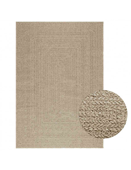 Tappeto ZIZUR Beige 140x200 cm Aspetto Iuta Interni ed Esterni