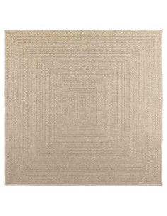 Tappeto ZIZUR Beige 200x200 cm Aspetto Iuta Interni ed Esterni 2