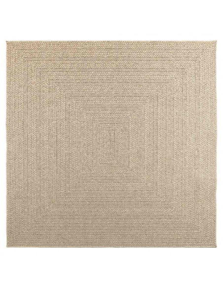 Tappeto ZIZUR Beige 200x200 cm Aspetto Iuta Interni ed Esterni