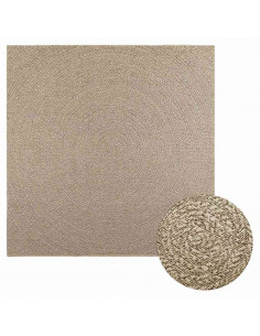 Tappeto ZIZUR Beige 200x200 cm Aspetto Iuta Interni ed Esterni