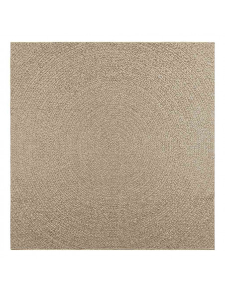 Tappeto ZIZUR Beige 200x200 cm Aspetto Iuta Interni ed Esterni