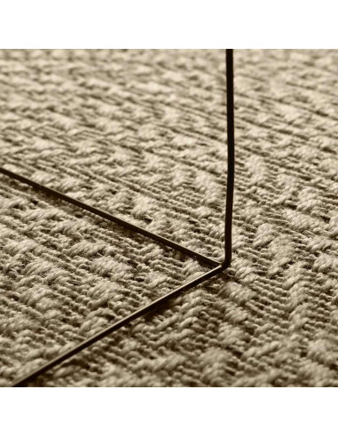 Tappeto ZIZUR Beige 200x200 cm Aspetto Iuta Interni ed Esterni