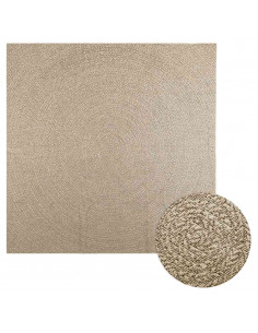Tappeto ZIZUR Beige 240x240 cm Aspetto Iuta Interni ed Esterni