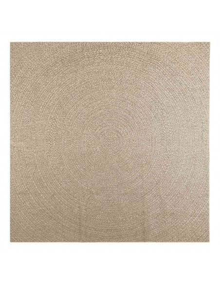 Tappeto ZIZUR Beige 240x240 cm Aspetto Iuta Interni ed Esterni