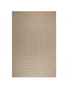 Tappeto ZIZUR Beige 240x340 cm Aspetto Iuta Interni ed Esterni 2