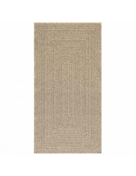 Tappeto ZIZUR Beige 80x150 cm Aspetto Iuta Interni ed Esterni