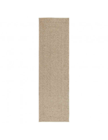 Tappeto ZIZUR Beige 80x250 cm Aspetto Iuta Interni ed Esterni