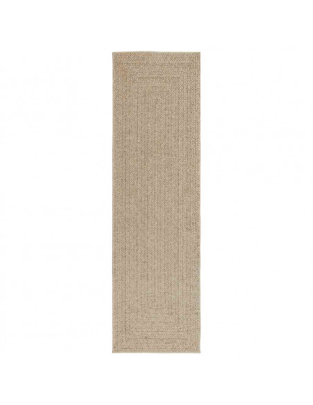 Tappeto ZIZUR Beige 80x250 cm Aspetto Iuta Interni ed Esterni