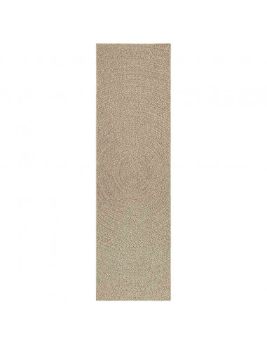 Tappeto ZIZUR Beige 80x250 cm Aspetto Iuta Interni ed Esterni