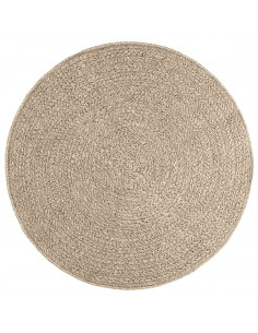 Tappeto ZIZUR Beige Ø 120cm Aspetto Iuta per Interni ed Esterni 2
