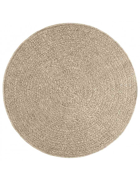 Tappeto ZIZUR Beige Ø 120cm Aspetto Iuta per Interni ed Esterni